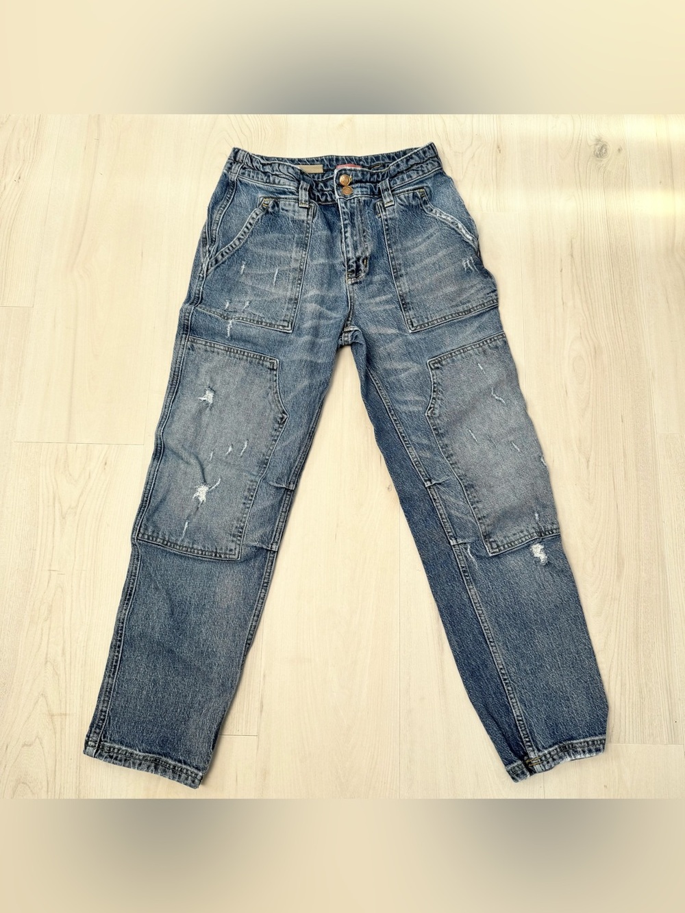 Pilcro Relaxed distressed Carpenter Jeans - Blue Denim Women’s - Picture 1 of 9